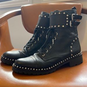Sam Edelman Black Leather combat Boots